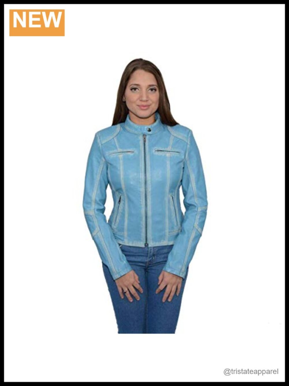 Women's Sheepskin Leather Jacket - Distressed Moto Zipper